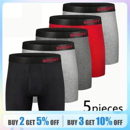 5 stuks mannen sportboksers ondergoed onderbroek letters brede band multicolor m l xl ademende ventilatie fashion fitness sport 240410