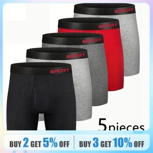 5 pièces Men Sports Boxer sous-vêtements sous-pants de lettres larges larges multicolores m l xl