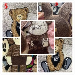 5 unids/pack parche cosido a mano oso conejo toalla parche bordado camiseta chaqueta personalizada parche embellecedor DIY