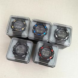 5 stuks per lot Silicone Band roestvrijstalen achteromslag digitale display mode sport man digitale horloges box packing als po g236v