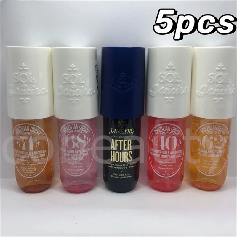 5 Pieces/set Perfume Neutral Deodorant Spray Portable Bottle Moisturizing Long-term Female Fruit Body Spray Lasting Mild and Not Pungent