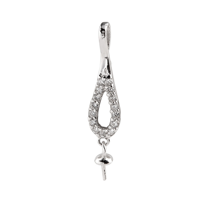 10 Pièces Forme de Larme Petit Charme Pendentif Paramètres 925 Bijoux en Argent Sterling Résultats de Bricolage pour Perle