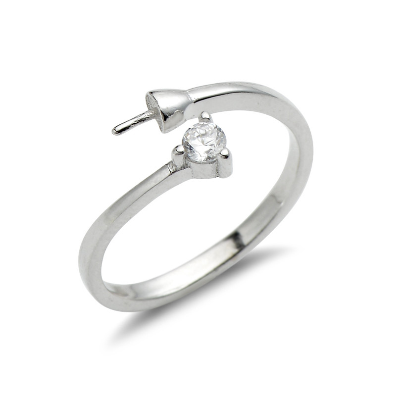 Einfacher Ring-Entwurf Schmuck Zircon 925 Sterlingsilber-Perlen DIY macht Ring-Einfassung 5 Stück