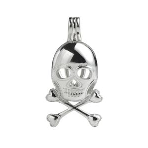 Skull Skeleton Charm Pendentif Love Wish Wish Cadeau Pearl Cadeau 925 Sterling Silver Crâche Cage Pendentif 5 pièces