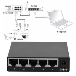 Conmutador de red LAN Gigabit Ethernet adaptable de 5 puertos 10/100/1000Mbps con enchufe de cargador adaptador EU US