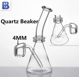 5 "Quartz Banger beker met 4mm dikke kom 5 inch mini-bongen platte kom banger nagels individuele box waterpijp