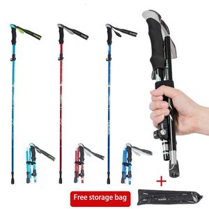 5 Sectie Opvouwbare Trekkingstokken Ultralichte Draagbare Klimstok Multifunctionele Outdoor Wandelen Wandelstokken 231219