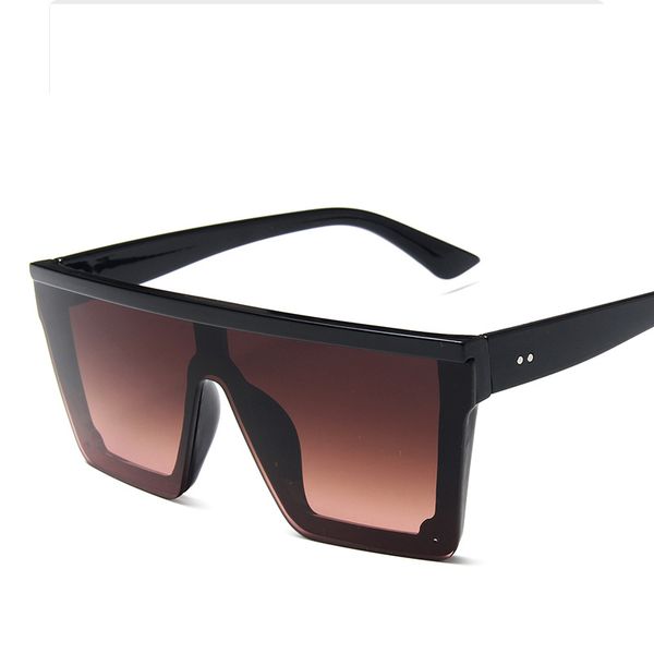 5 $ vender Gafas de sol de moda caliente para Wamen UV400 lente marrón PC marco negro Bisagra de metal para mujer diseñador Laser Trend Hip Hop gafas de sol celebridad de Internet