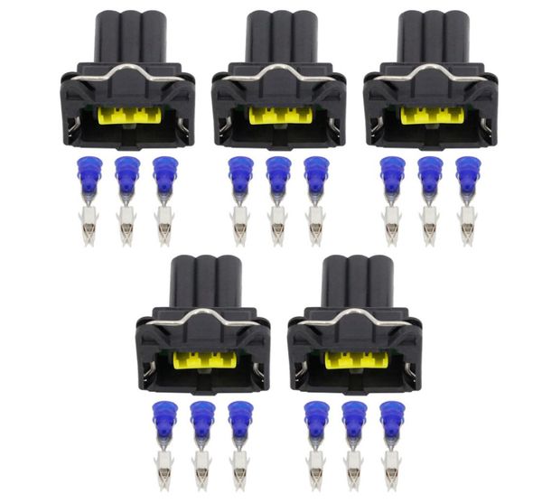 5 Juegos de conector de sensor de chaqueta de 3 pines conector impermeable automotriz con terminal DJ7033C35216966866