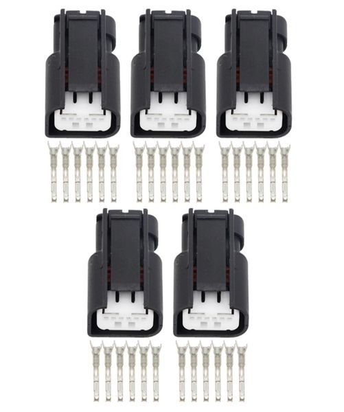 5 conjuntos de 6 pines de apertura pequeña conector impermeable adaptador de auto enchufe con terminal DJ7066B06215258579