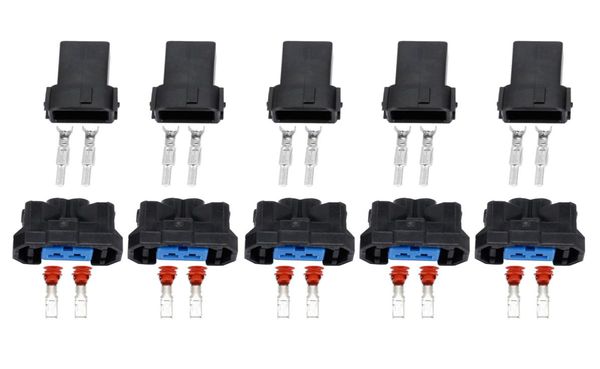 5 Juegos de conector automático sellado hembra y macho de 2 pines para inyector Honda NH1 DJ70222221121 conector de automóvil con termina1190245