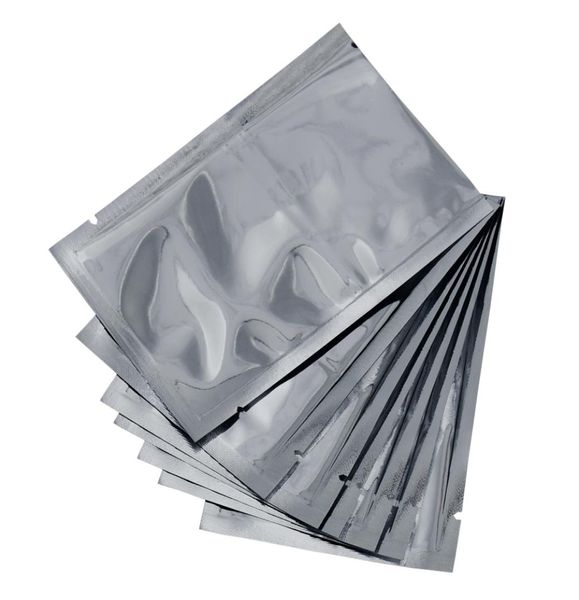 5 tailles thermoscellées à dessus ouvert en Mylar argenté pochette d'emballage scellable sous vide aliments secs stockage de collations paquet de papier d'aluminium sacs de bonbons 301715982