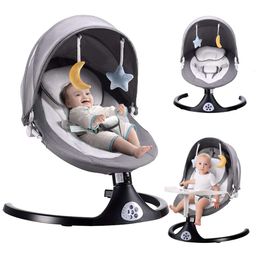 Swing de bebé Bluetooth eléctrico de 5 velocidades para recién nacidos con 3 ajustes de temporizador, 10 canciones de cuna, diseño portátil y control remoto para bebés 5-26 libras