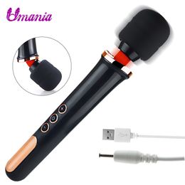 5 Snelheden +10 Modes G Spot Vibrator Enorme Vrouwelijke AV Magic Wand Massager Sex Producten USB Opladen Vibrators Seksspeeltjes voor Dames Y190711