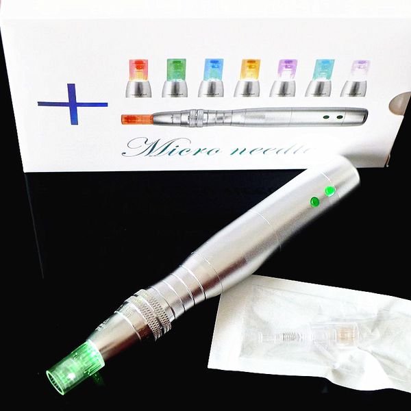 5 vitesses Derma Pen LED Photon électrique Miconeedle pour la thérapie de rajeunissement de la peau et les aiguilles nano avec dermapen 7color