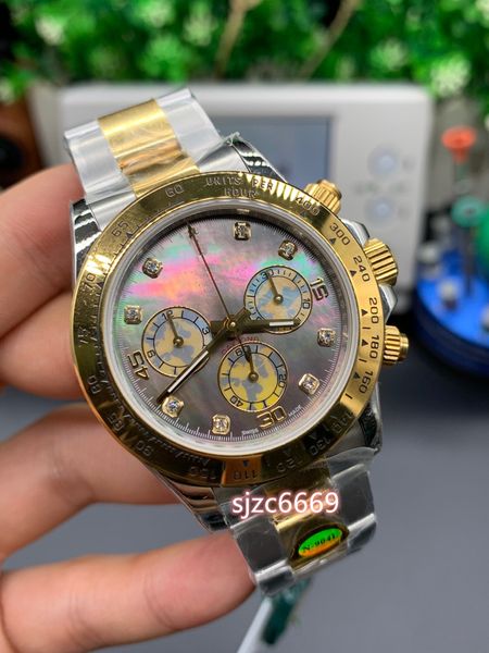 Reloj 5 Star Factory versión V3 Diámetro 40 mm de espesor 12,4 mm 7750 función de sincronización de movimiento Espejo de cristal de zafiro Esfera de anillo de cerámica correa de acero fina