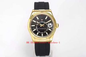 5 étoiles Super Watch CAL.9001 Montre-bracelet à mouvement mécanique automatique 42 mm 336238 Black Dail Sky-Dweller Ring Comm GMT Month Work Sapphire Montres pour hommes