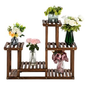 5 verdiepingen houten balkonterras bloemen- en plantenbeugel wielorganisator decoratieve beugel