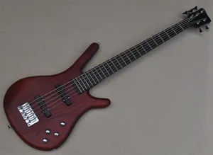 5 snaren Dark Red Electric Bass Guitar met Chrome Hardware Bolt-on Neck kan worden aangepast