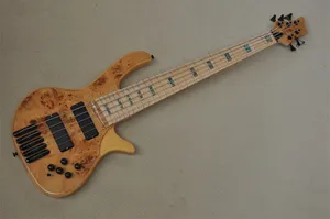 Guitare basse électrique de couleur originale à 5 cordes avec incrustations de perles colorées, matériel noir, peut être personnalisé
