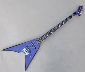 5 cordes violet v guitare basse électrique avec manche en palissandre 24 frettes personnalisables