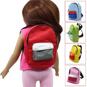 5 -stijl poppenhuis schattige mini dubbele riemen backpack schooltas voor 18 inch American Girl Doll Accessories groothandel