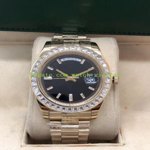 Gratis verzending 5 -stijl luxe horloge 41 mm Ice Blue Baguette Platinum Dial Mens Steel Bracelet Watch 228396 228396 Automatische heren Fashion 246T