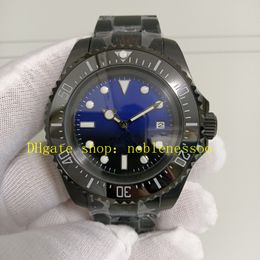 5 estilo hombre 44 mm Reloj automático Real Photo Men's 126660 Blue Black Dial Ceramic Bisel Pvd/DLC recubierto 116660 Pulsera de acero Vista mecánica deportiva Relojes mecánicos