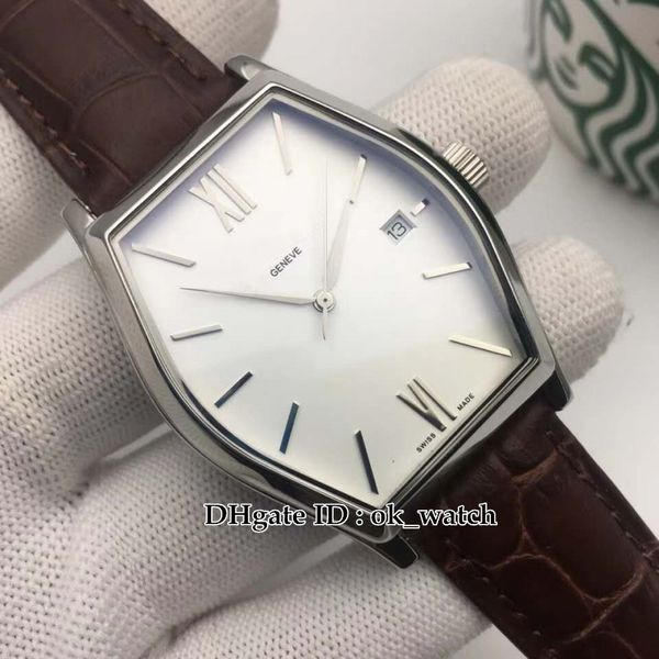 5 styles NOUVEAU Malte 82131 / 000P-9764 Montre automatique pour homme 316 Boîtier en acier Cadran blanc Bracelet en cuir Haute qualité pas cher Montres habillées pour hommes