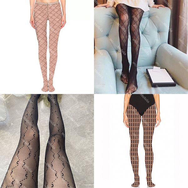 5 styles chaussettes sexy bas longs collants femmes designers chaussettes mode noir mince dentelle maille collants doux respirant lettre collants serrés pour dames