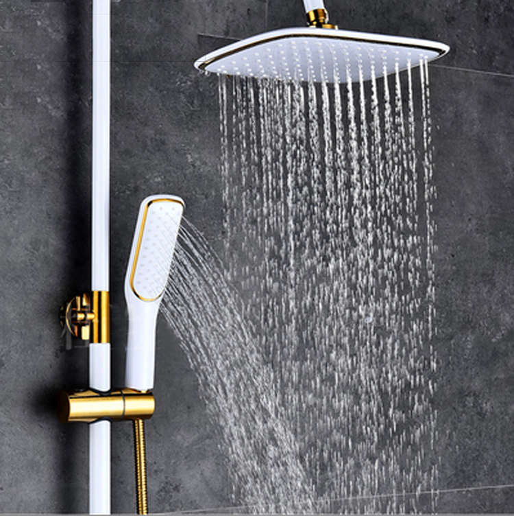 5 Styles square gold and black White color waterfall shower head high qualtiy top shower overhead hand spray