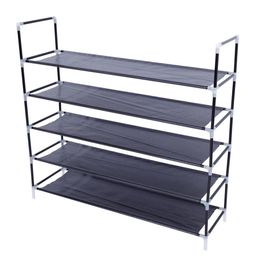 5 niveaux Chaussures Rack Stand Storage Organisateur de tissu non tissé avec support Navire de placard empilable de USA9612008