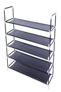 Support de rangement pour chaussures à 5 niveaux, organisateur de rangement, étagère en tissu non tissé avec support, placard empilable, expédié depuis les états-unis 6194285