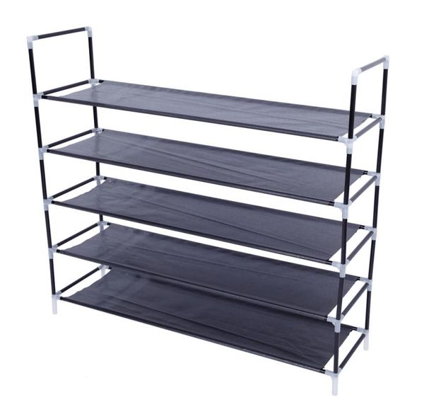 Support de rangement pour chaussures à 5 niveaux, organisateur de rangement, étagère en tissu non tissé avec support, placard empilable, expédié depuis les états-unis6875705