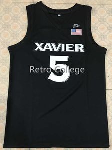 # 5 Trevon Bluiett xavier Colleg Maillots de basket-ball brodés rétro rétro Personnalisez n'importe quel numéro de taille et nom de joueur