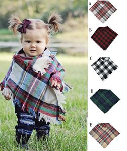 5 tyles Kids Plaid Manta Bufandas Tartán celosía Borlas Bufanda Moda Suave Pañuelo Primavera Otoño Bebé Bufanda Chal