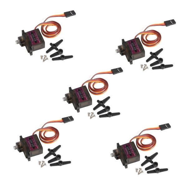 Freeshipping 5 x MG90S Mini Digital Servo 450 Metal Geared Micro Servo Motor 9G Para RC Helicóptero Avión Barco Coche