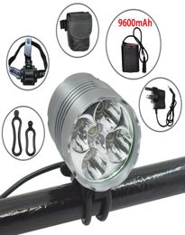 5 x T6 5T6 6000 Lumens 2 en 1 LED 3 Modes Bicycle Bicycle Front lampe frontale de lampe + 8,4 V Batterie + Charger3285575