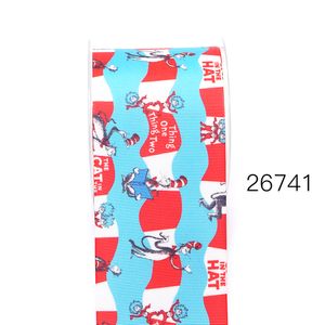 5 yards Dr Seuss Ribbons Grosgrain imprimés pour les arcs de cheveux DIY MATÉRIAUX MAINS 26741