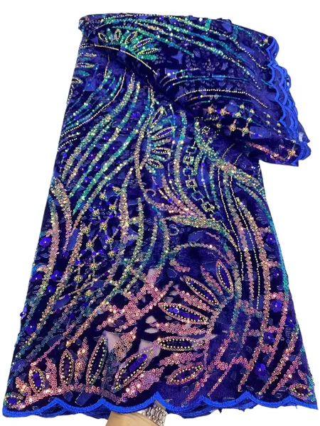 5 yardas láser frannelette lentejuelas tela de encaje mujer africana bordado de bodas bordado textil costura nigeriana vestida de noche alta calidad 2023 yq-8124