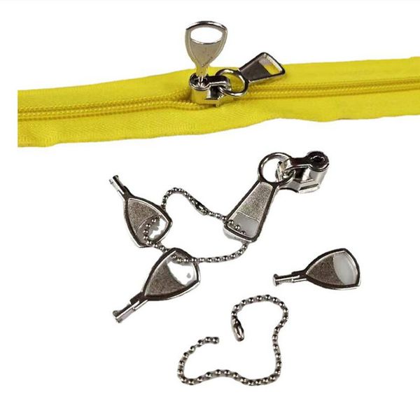 Cabezal de cremallera de Metal de aleación de Zinc n. ° 5 con deslizadores de tirador de bloqueo de llave para bobina de nailon, bolsa de ropa de costura DIY, accesorios de sastre