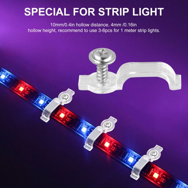 CLIP de tornillos de fijación de un lado 50/100 Clips de tornillos de fijación de un lado para 3528/5050/5630/3014 LED Barra impermeable Decoración del hogar Barra del hogar