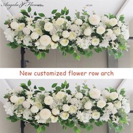 50 / 100CM bricolage fleur de mariage arrangement mural fournitures pivoines en soie rose artificielle rangée florale décor mariage fer arc toile de fond 220406