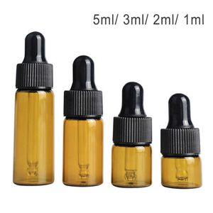50/100 Uds 1-5/ML vidrio de aceite esencial recargable ojo vacío cuentagotas botella contenedor TravelPortable para aceites, Perfumes SHVC