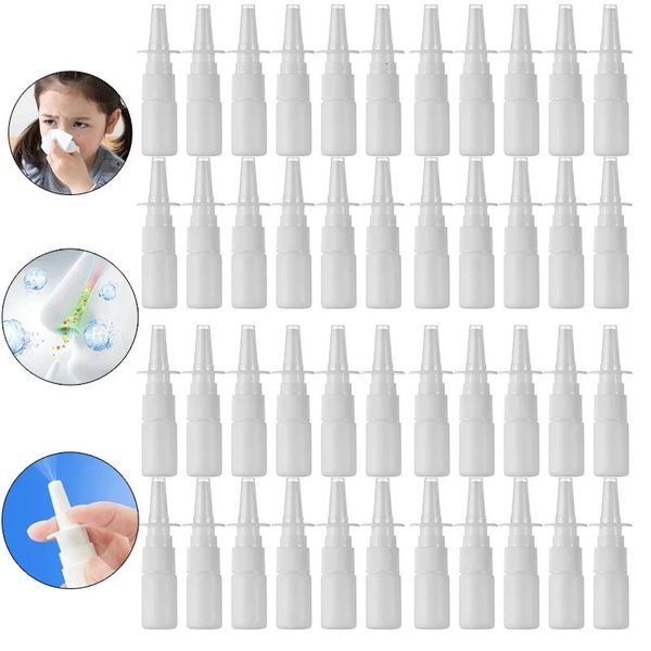 50/100 pièces 5ml 10ml 15ml 20ml 30ml pompe de pulvérisation nasale en plastique blanc vide atomiseur de pulvérisation orale brume pompe nasale bouteille rechargeable 240229