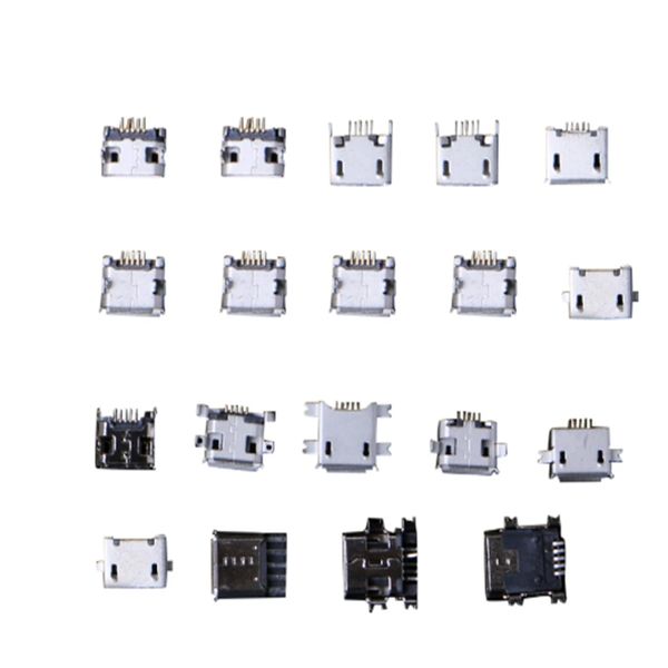 50 / 100pcs / boîte Micro USB Jack Port Port Socket Connector Adapter Kit pour le téléphone MP3 / 4/5 Pièces d'outils de réparation d'ordinateurs portables