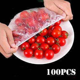 50/100 stks wegwerp voedsel cover plastic wrap elastische voedsel deksels voor fruitschalen kopjes caps opslag keuken vers houdende spaarder tas