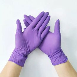 50/100 stcs Wegwerp nitrilhandschoenen paarse waterdichte poedervrije handschoenen niet-slip werkhandhandschoenen voor keuken/wassen/schoonmaken