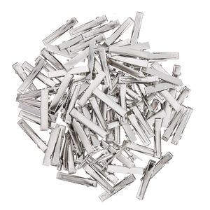 50 100 Pcs Diy Zilver Kleur Metalen Meisjes Haar Clip Krokodil Alligator Tanden Bows Barrette Eendenbek Clips Platte Mond vierkante Clip180j