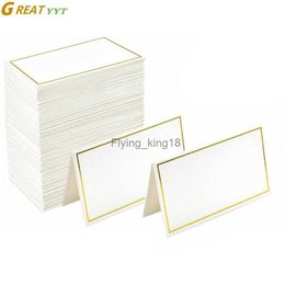 50 / 100pcs or argent nom place cartes de mariage numéro de siège carte décoration de table de Noël fête d'anniversaire voeux HKD230829